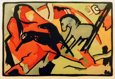 Zwei Pferde von Franz Marc
