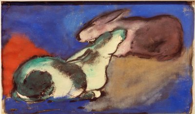 Zwei schlafende Hasen von Franz Marc