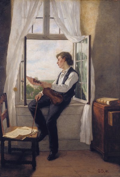Der Geiger am Fenster von Franz Otto Scholderer