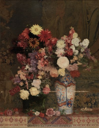 Herbstblumen mit Vase von Franz Rumpler