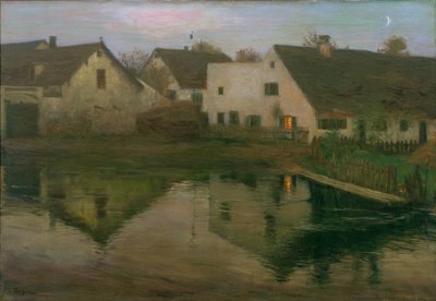 Abend im Dorf von Franz Skarbina