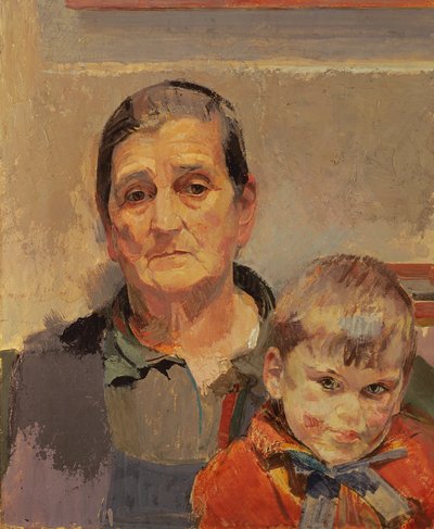 Die Mutter des Künstlers mit einem kleinen Kind von Franz Wiegele