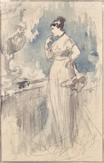 Dame in langem Kleid von Franz von Persoglia