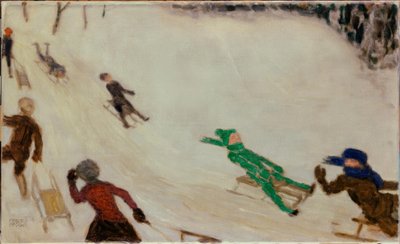 Rodelnde Kinder von Franz von Stuck
