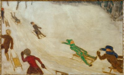 Rodelnde Kinder von Franz von Stuck