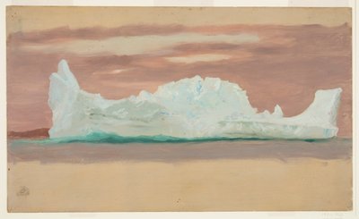 Schwimmender Eisberg unter bewölktem Himmel, Neufundland von Frederic Edwin Church