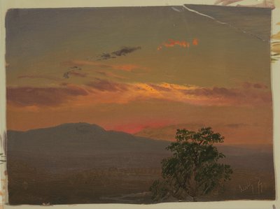 Landschaft bei Sonnenuntergang, Hudson, N.Y. von Frederic Edwin Church