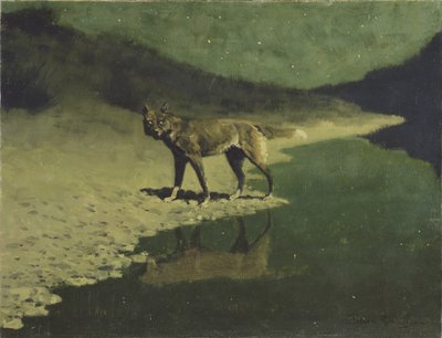 Mondlicht, Wolf, ca. 1904 von Frederic Remington