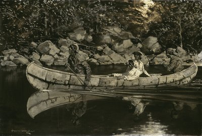 Verwundeten britischen Offizier paddeln, 1897 von Frederic Remington