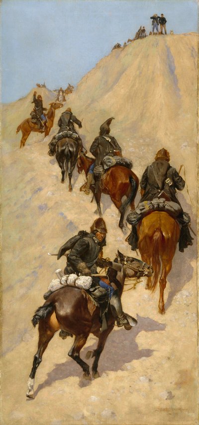 Pfadfinder klettern auf einen Berg, 1891 von Frederic Remington