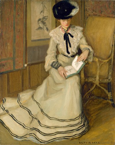 Mädchen beim Lesen, um 1903-04 von Frederick Carl Frieseke