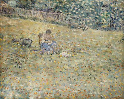 Frau und Ziege von Frederick Carl Frieseke