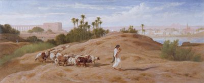 Ein Ziegenhirte in der Nähe von Kairo von Frederick Goodall