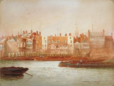 Lagerhäuser in Limehouse, London, um 1850 von Frederick J Goff