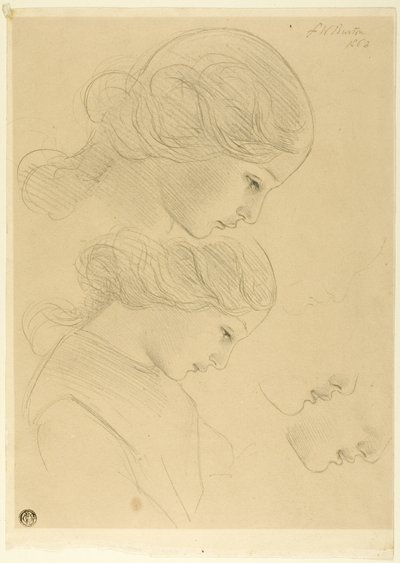 Skizzen eines Frauenprofils von Frederick William Burton