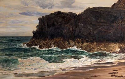 Leuchtturmfelsen, Llanddwyn, Nordwales von Frederick William Hayes
