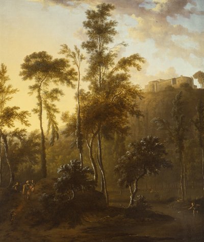 Italienische Landschaft mit Fischern von Frederick de Moucheron