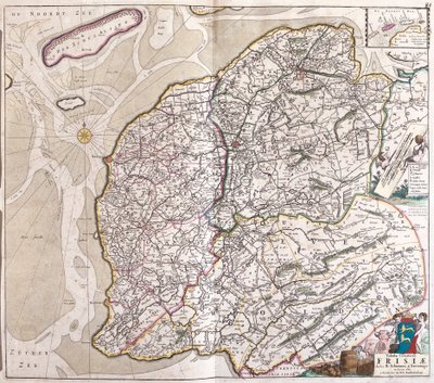Karte von Friesland (Deutschland) (Radierung) von Frederick de Wit