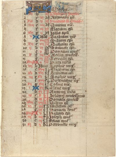 Seite aus einem Stundenbuch von French 15th Century