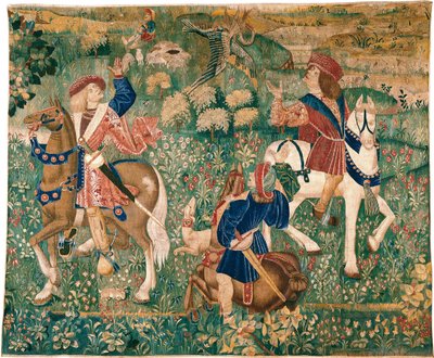 Falknerei-Szene, um 1500 von French Master