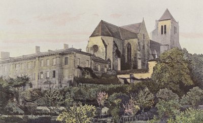 Celles-sur-Belle, Kirche und ehemaliges Kloster, Gesamtansicht N von French Photographer