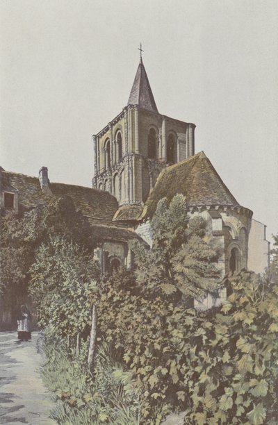 Lencloître, Kirche, Apsis und Glockenturm von French Photographer