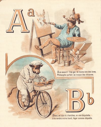 A B: Tier, Künstler, Rind, Bäcker von French School