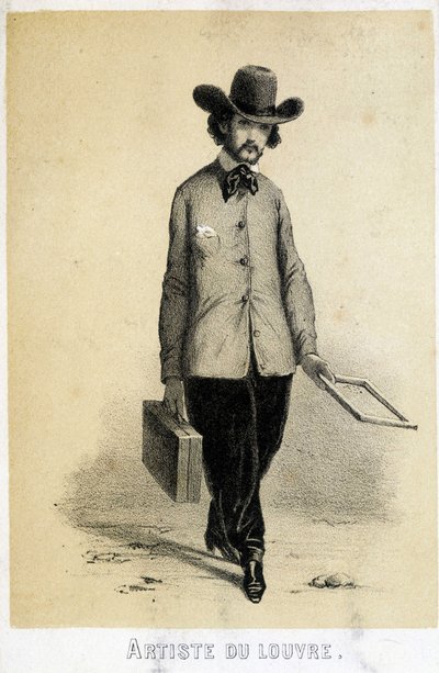 Ein Künstler des Louvre - Lithografie von French School