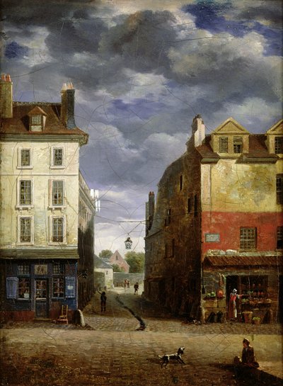 Eine Straße im alten Paris von French School