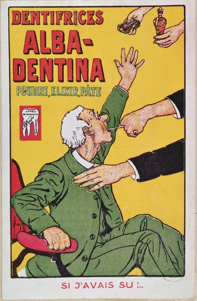 Werbung für Alba-Dentina-Zahnpasta, ca. 1900 von French School