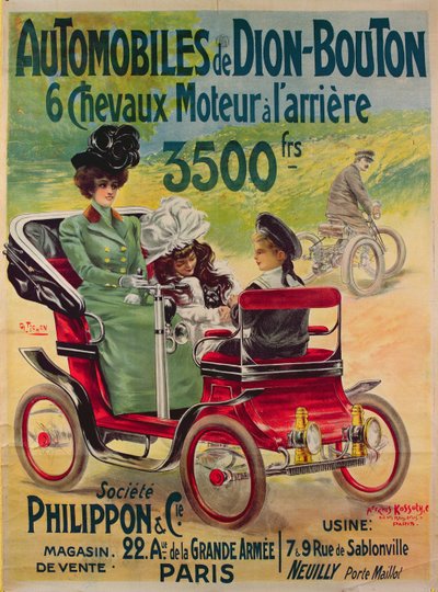 Werbung für De Dion-Bouton Automobile, ca. 1900 von French School