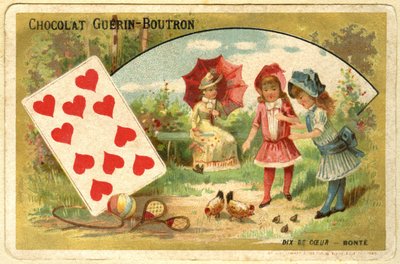 Werbechromolithografie von Guérin Boutron Schokoladen (Chromolithografie) von French School