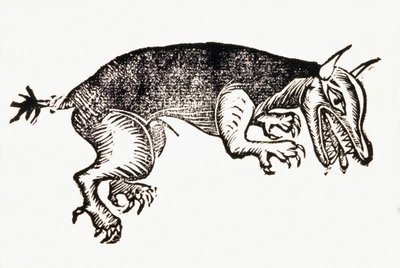 Bestie von Gévaudan (Gravur) von French School