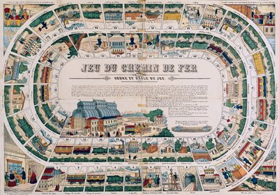 Brett für ein Eisenbahnspiel, 1850 von French School