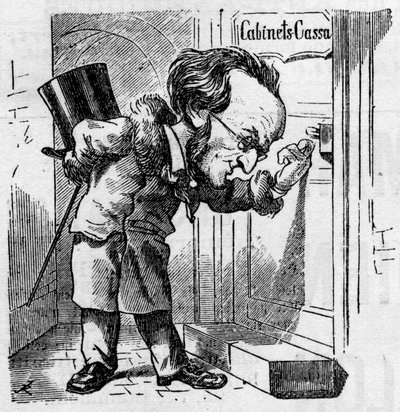Karikatur des deutschen Komponisten Richard Wagner (1813-1883) von French School