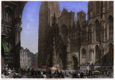 Kathedrale von Rouen (Gravur, ca. 1850) von French School