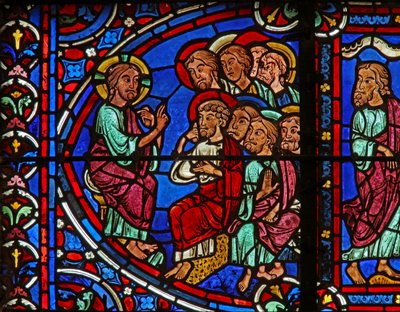 Christus mit 2 Aposteln von French School