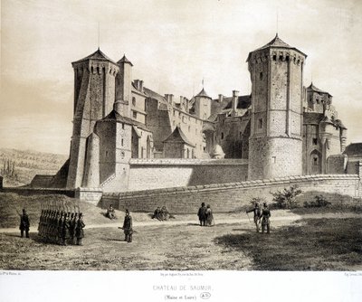 Schloss von Saumur (Maine & Loire) - Lithografie von French School