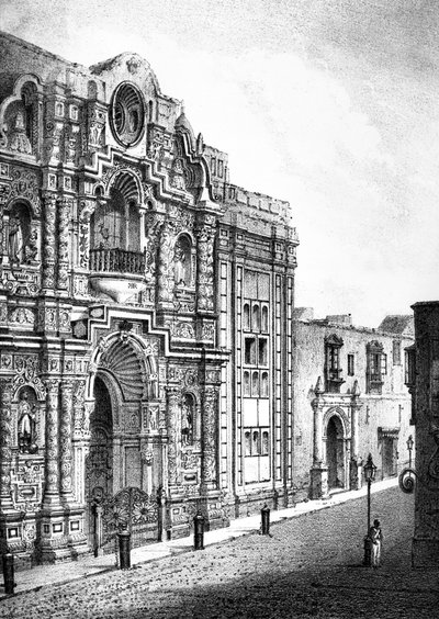 Kirche der Barmherzigkeit, Lima (Gravur) von French School