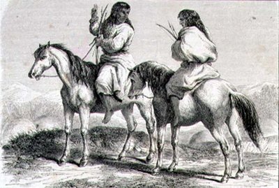Comanche-Indianer in den 1860er Jahren (Stich) von French School
