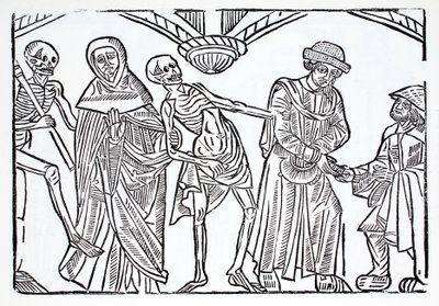 Der Tod mit einem Mönch und einem Wucherer von French School