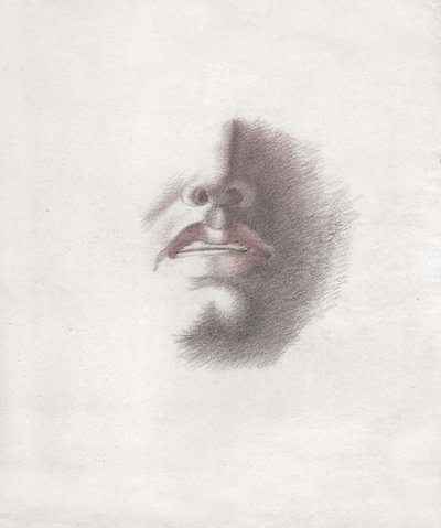 Gesicht eines Mannes (Zeichnung, ca. 1830) von French School