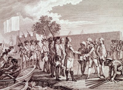 Französische Armee landet in Saint-Louis von Senegal von French School