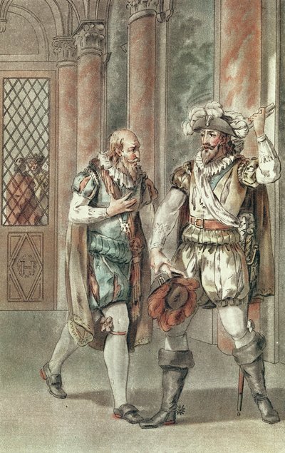Heinrich IV. im Gespräch mit Sully von French School
