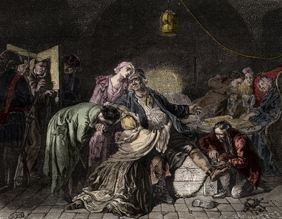 Jean Calas, calvinistischer Kaufmann, des Mordes beschuldigt von French School