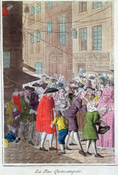 La Rue Quincampoix, Die Law-Affäre, ca. 1797 von French School