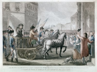Marie-Antoinette wird zur Guillotine geführt, 16. Oktober von French School