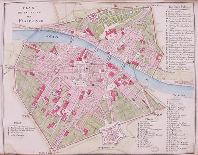Stadtplan von Florenz von French School