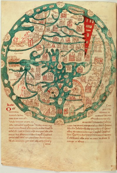 Mappamundi, nach Isidor von Sevilla, ca. 1130-1135 von French School