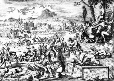 Massaker in Irland 1644, ca. 1685 von French School